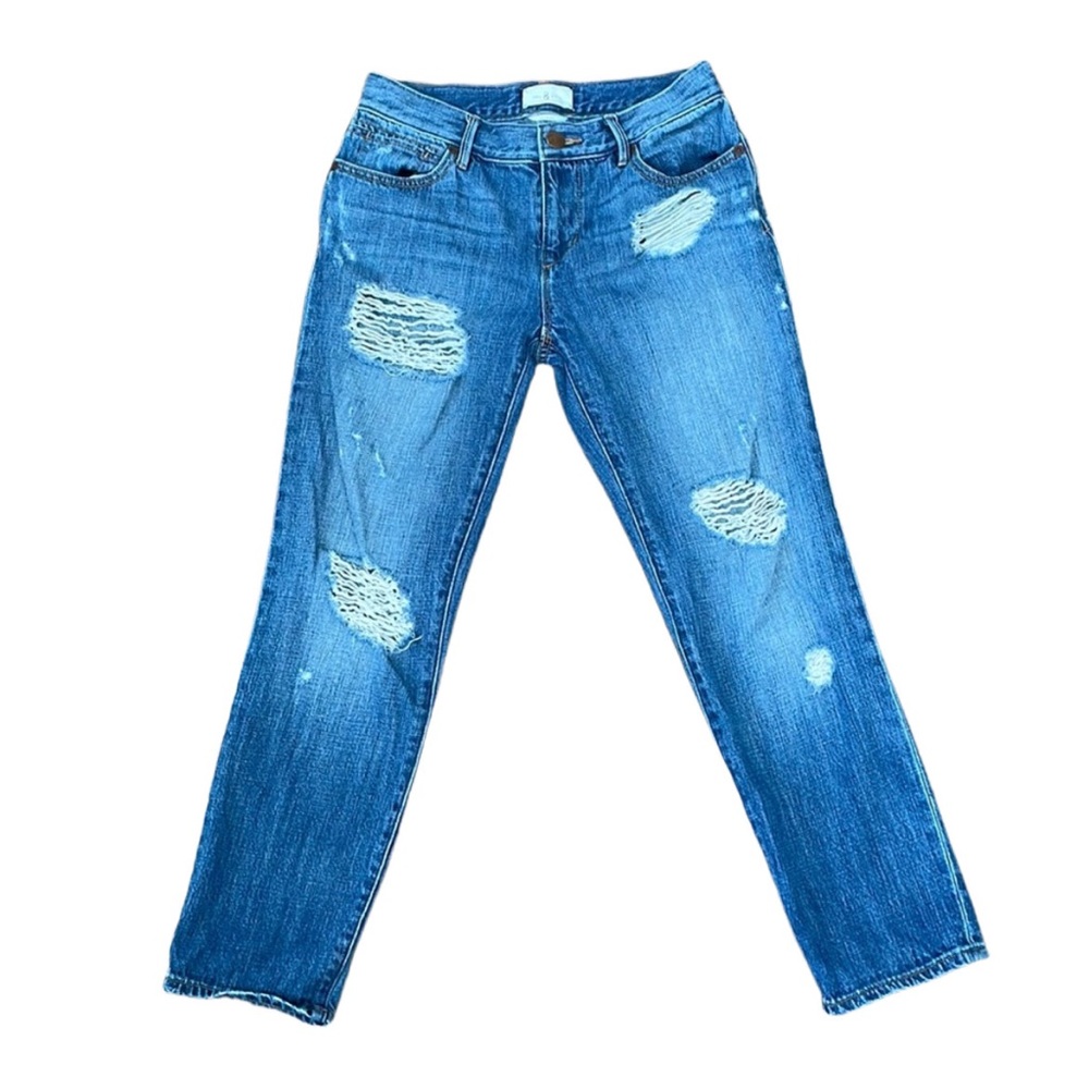 Lou & Grey Boyfriend Distressed Destroyed Ripped Jeans